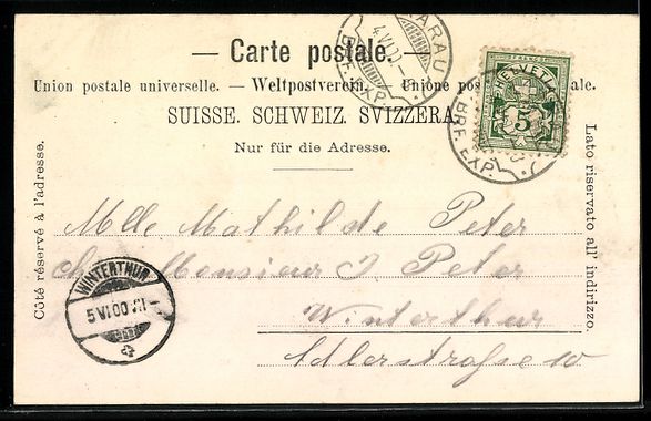 Cartoline postali: AK Aarau, Das Regierungsgebäude – Usato da Berlin venduto da bartko-reher 1