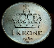 NORWEGEN 1 KRONE 1980 UNZ.