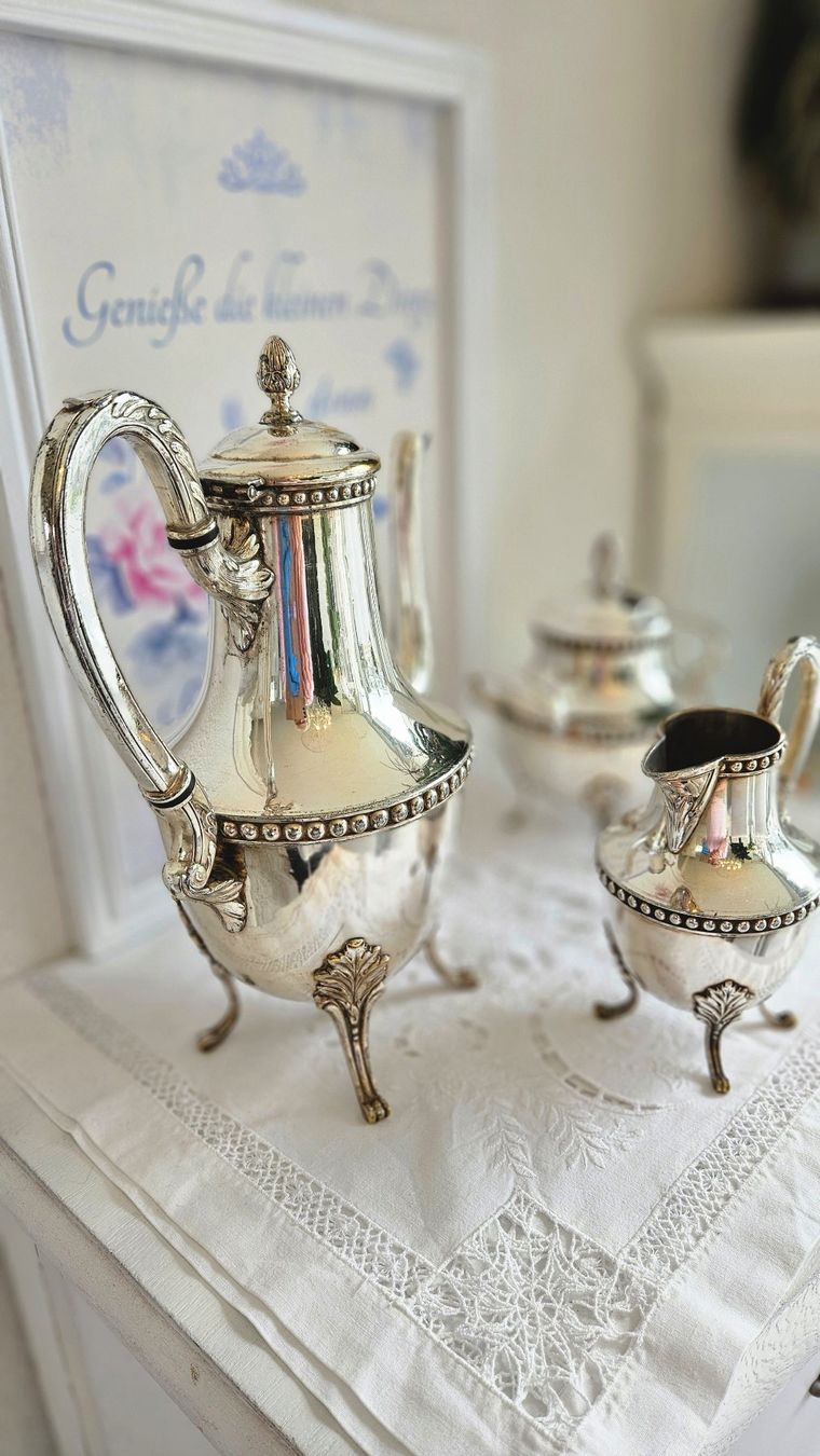 Geschirrsets: Edles versilbertes Kaffee-/ Teeservice Vintage 3tlg. – Gebraucht aus Gossau ZH von Goes05 3