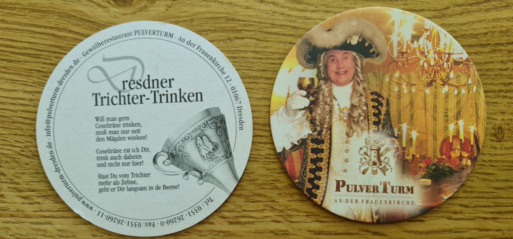 Sottobicchieri: 2 Bierdeckel des Restaurants PulverTurm in Dresden – Nuovo (secondo la descrizione) da Sempach Station venduto da Semion 1