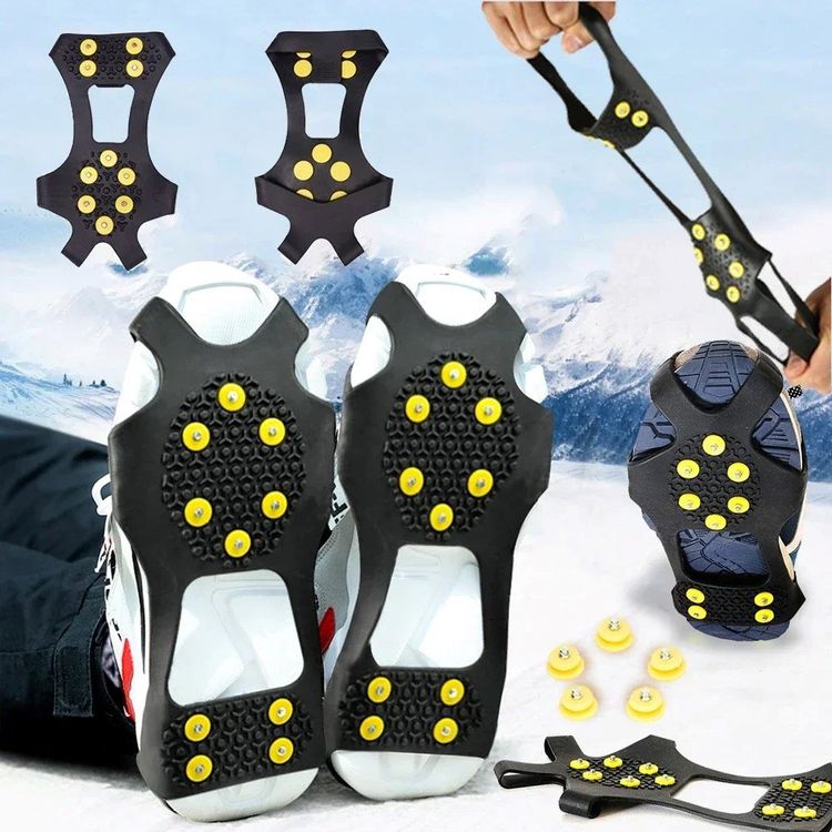 ANDRESLAD Schnee-Steigeisen 3 Paar - Rutschfeste Eis-Spikes Für Winter-Schuhe