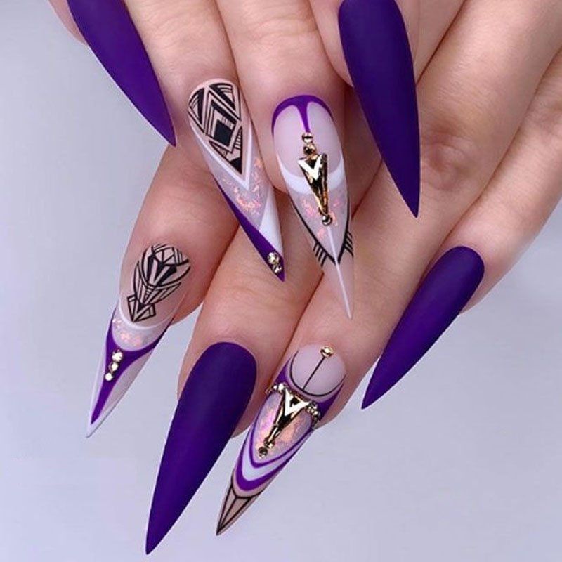 Unghie finte: Nail Tips Stiletto Large Fullcover Press-On – Nuovo e nell'imballaggio originale da Riffenmatt venduto da Nail_Art_Outlet