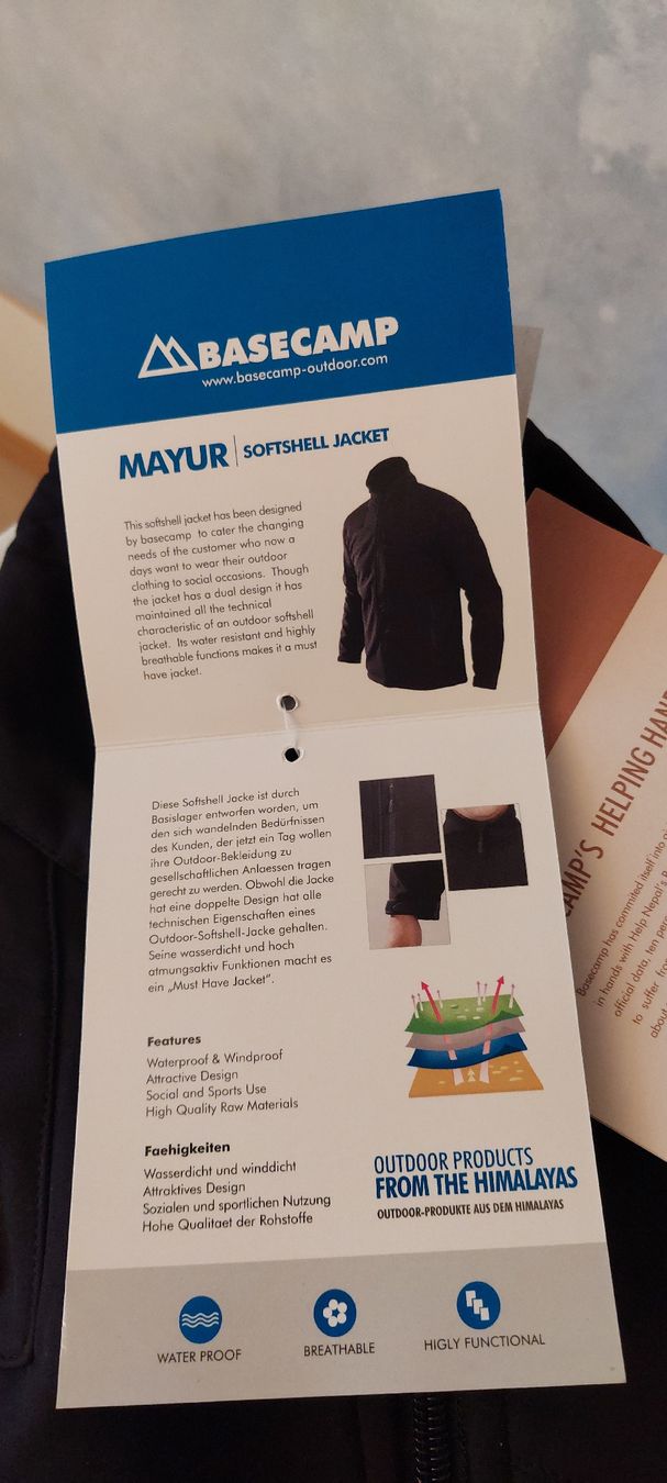 Giacche: Basecamp Softshelljacke MAYUR schwarz Gr. L NEU – Nuovo e nell'imballaggio originale da Kreuzlingen venduto da peugeotj9 3