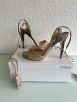GUESS Sandalen Beige Schlange Schnüren Neu 37 Wildleder Lede