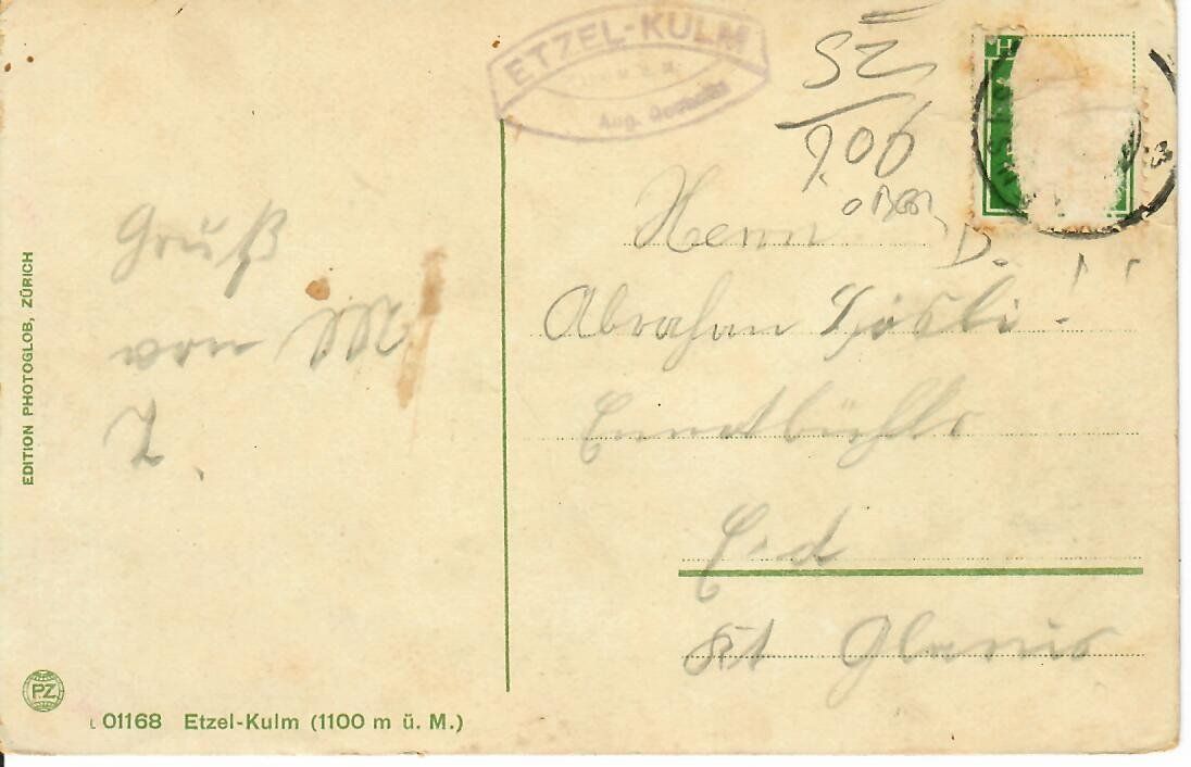 Cartoline postali: Etzel - Kulm – Usato da Hochdorf venduto da Ziegel-16 1