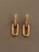 Swarovski Ohrring, goldfarben mit Strass - Top Zustand!