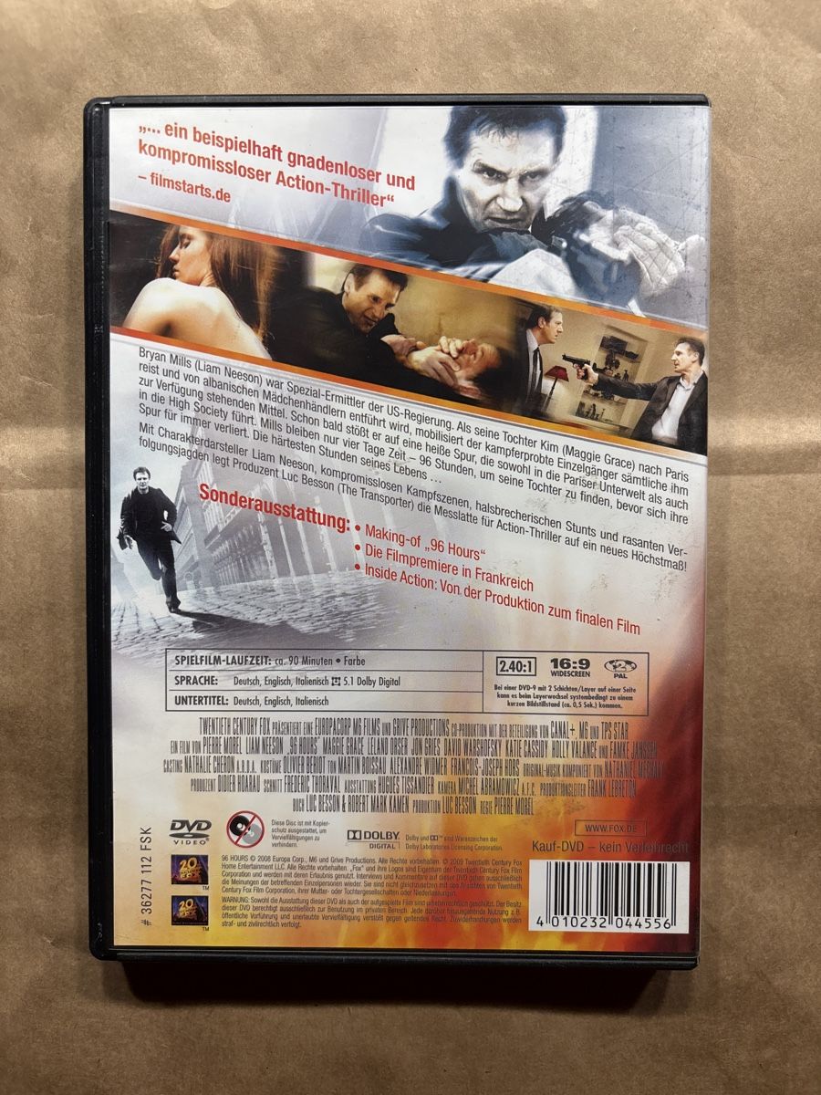 Tutti i DVDs: 96 Hours (2404) – Usato da Ruswil venduto da Slivio_ 1