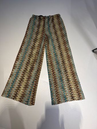 Damen Hose gestrickt Zickzack Muster mehrfarbig Grösse S