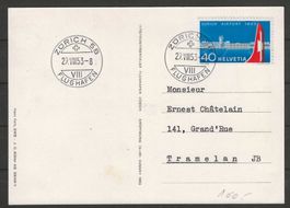 1953 : AK Einweihung Flughafen ZH, Ersttag, KP 100.--