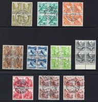 1936-42 zehn 4er-Bl. ⊞ a/Landschaften gest. ʘ ZNr. 201-257