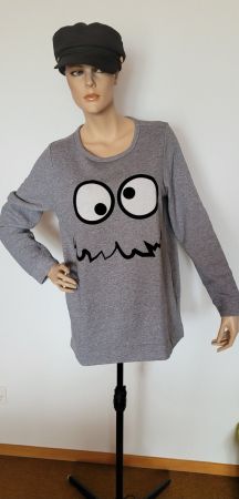 Langarm Sweatshirt mit lustigem Gesicht  Grösse M