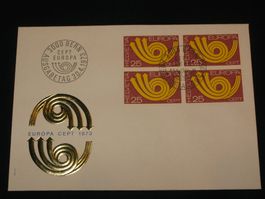 Werbemarken Europa FDC 1973 Nr. 543 "CEPT" 4-Block
