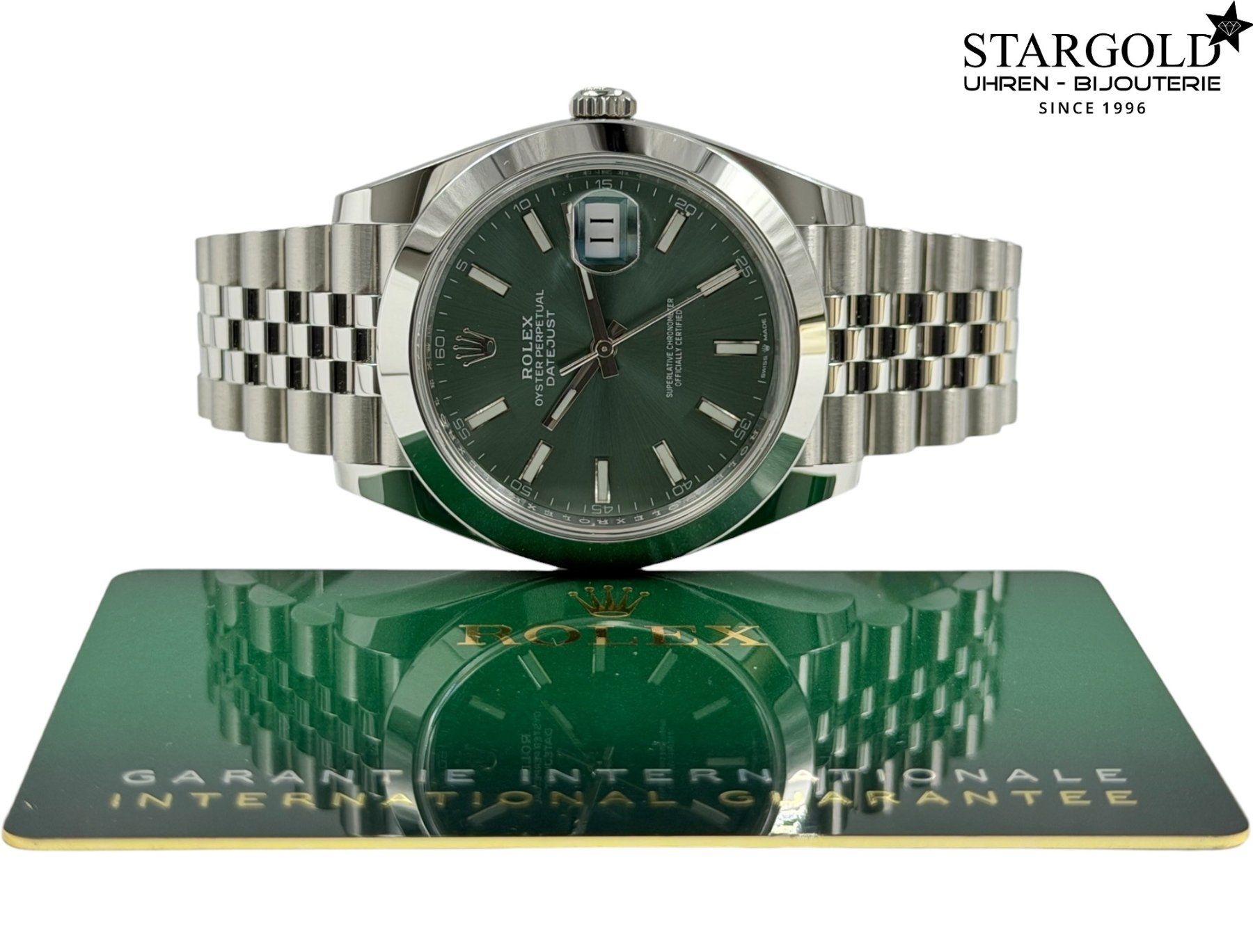 Rolex Uhren: Rolex Datejust 41 Grün - 126300 – Neu und originalverpackt aus Zürich von Stargold-Uhren 9