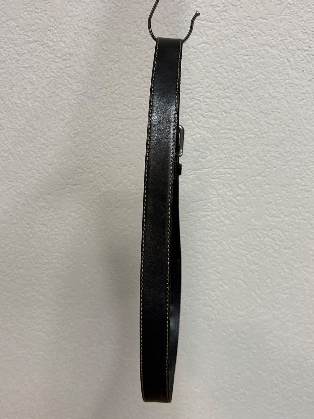 Cinture: Schwarzer Ledergürtel mit Muster, Echtleder, Gürtel – Usato da Alten venduto da AuntiesAtticFinds 4