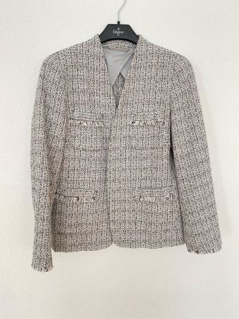 IM CHANEL STIL MAX MARA TWEED JACKET+ROCK (FARBE DUNKELBLAU/