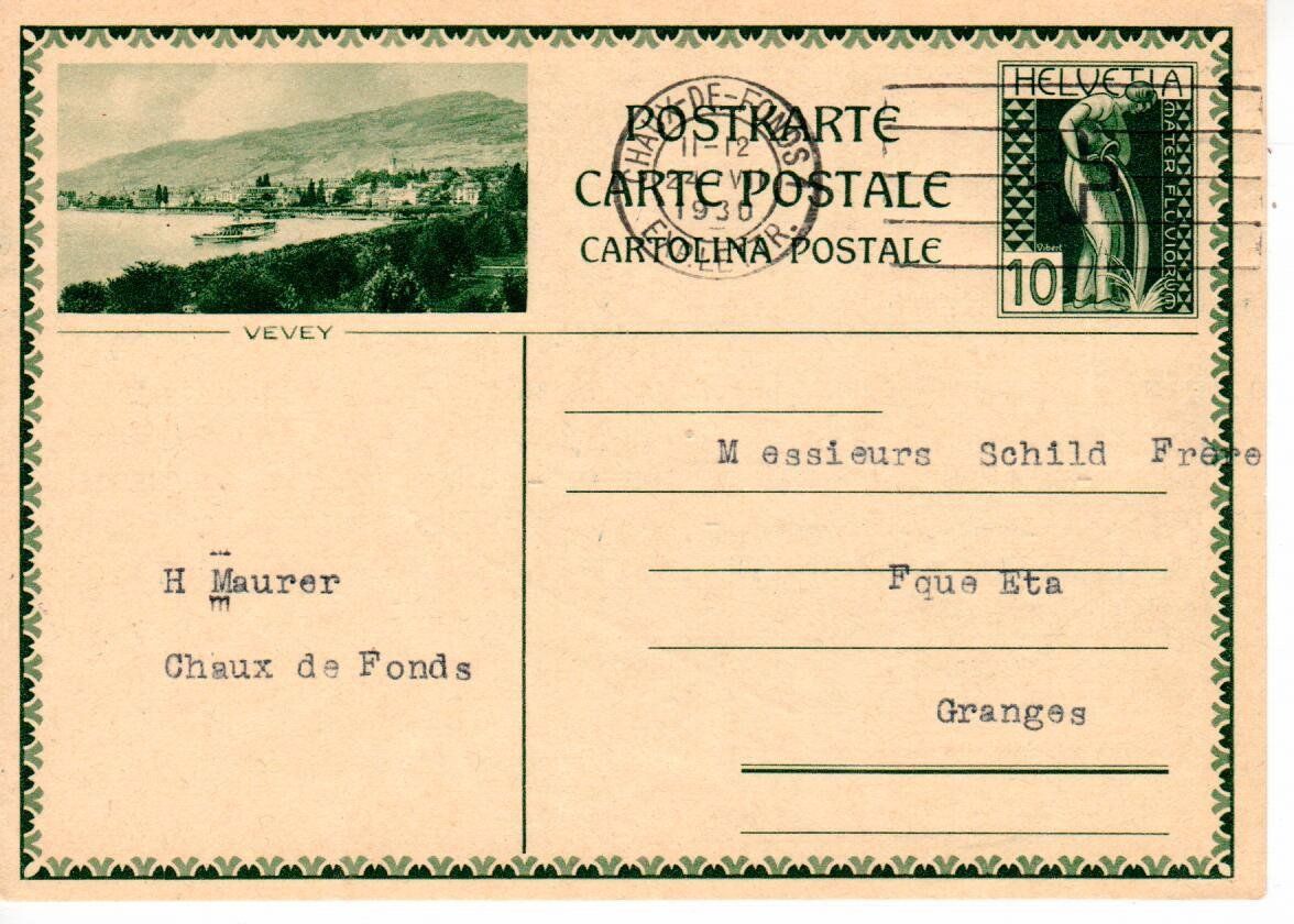 Tutti i francobolli: Bildpostkarte - Vevey – Usato da Wolhusen venduto da Curver9