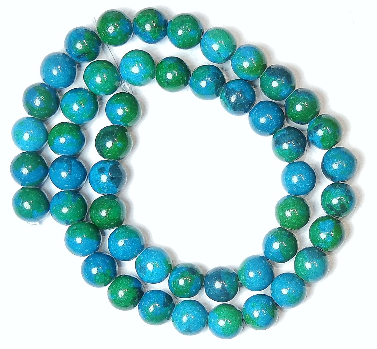 Catenine: 1 Strang echte Chrysocolla-Azurit Perlen 8 mm – Nuovo (secondo la descrizione) da Müllheim Dorf venduto da GUENI01