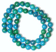1 Strang echte Chrysocolla-Azurit Perlen 8 mm