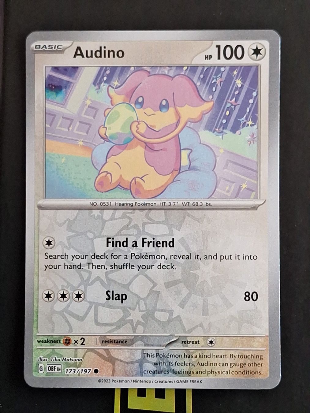Pokémon Carte collezionabili: Audino - Pokemon Reverse Holo Obsidian Flames – Usato da Altstätten SG venduto da GGsGameshop