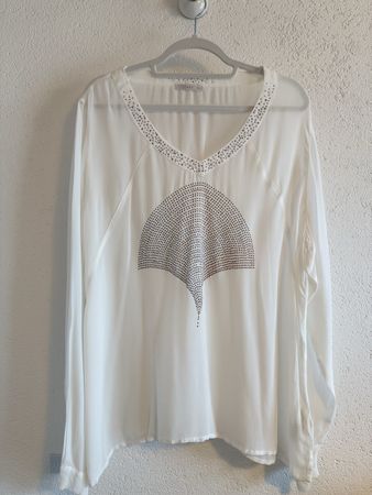 Nile Sommerbluse, Gr. XL, weiss, neuwertig!