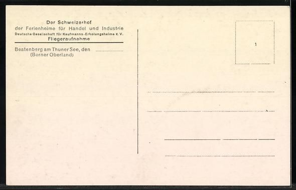Cartoline postali: Beatenberg am Thuner See, Der Schweizerh – Usato da Berlin venduto da bartko-reher 1