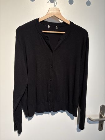 Schwarze Strickjacke, Cardigan, Grösse M