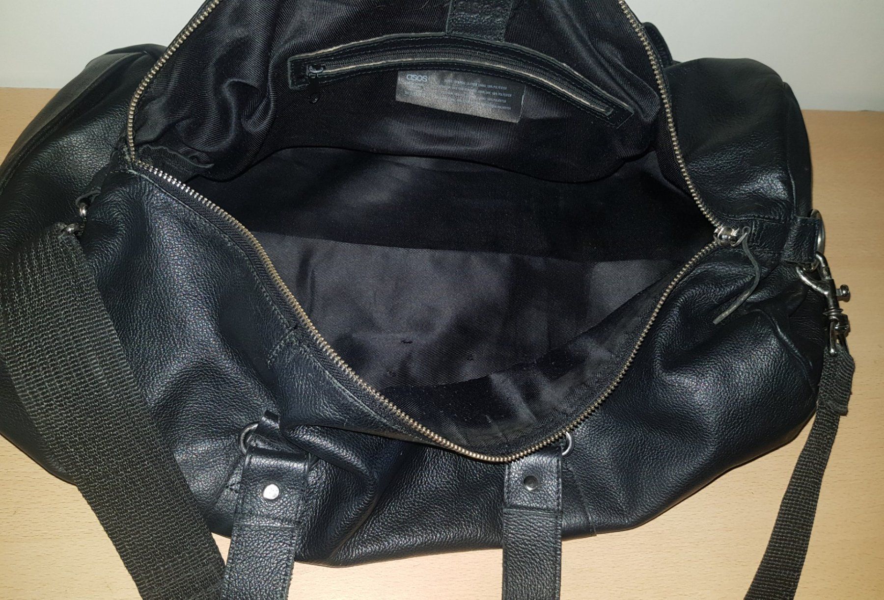 Asos Borse: Asos Ledertasche/ Reisetasche Schwarz – Usato da Basel venduto da Birs868 6