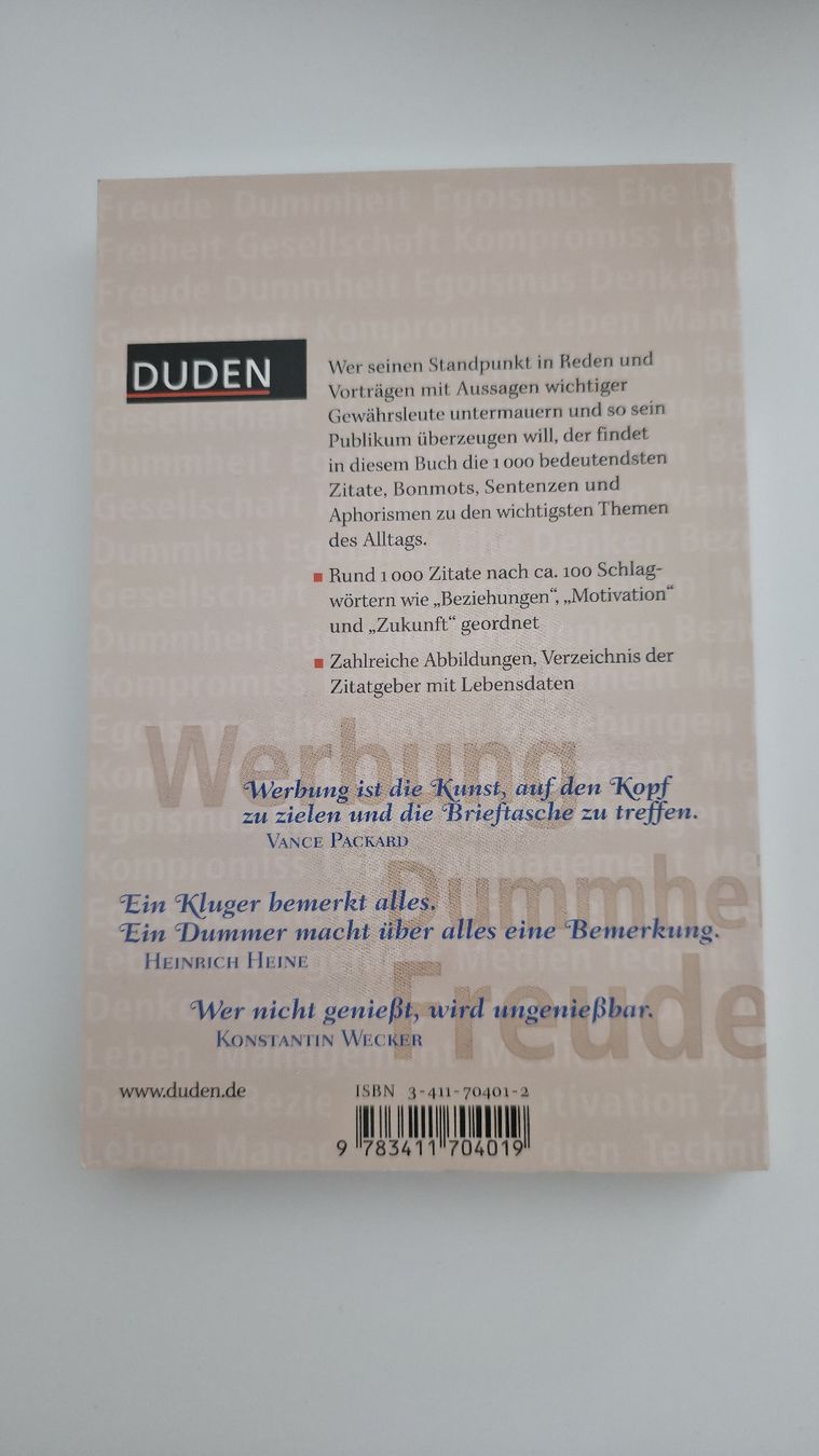 Libri: Duden - Das überzeugende Zitat – Usato da Gretzenbach venduto da franz_ 1