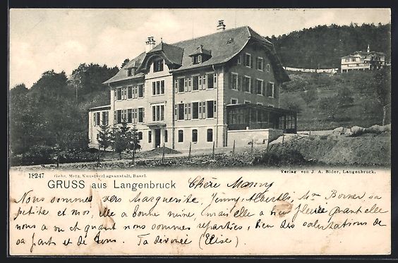 Ansichtskarten: AK Langenbruck, Ortspartie mit Hotel – Gebraucht aus Berlin von bartko-reher