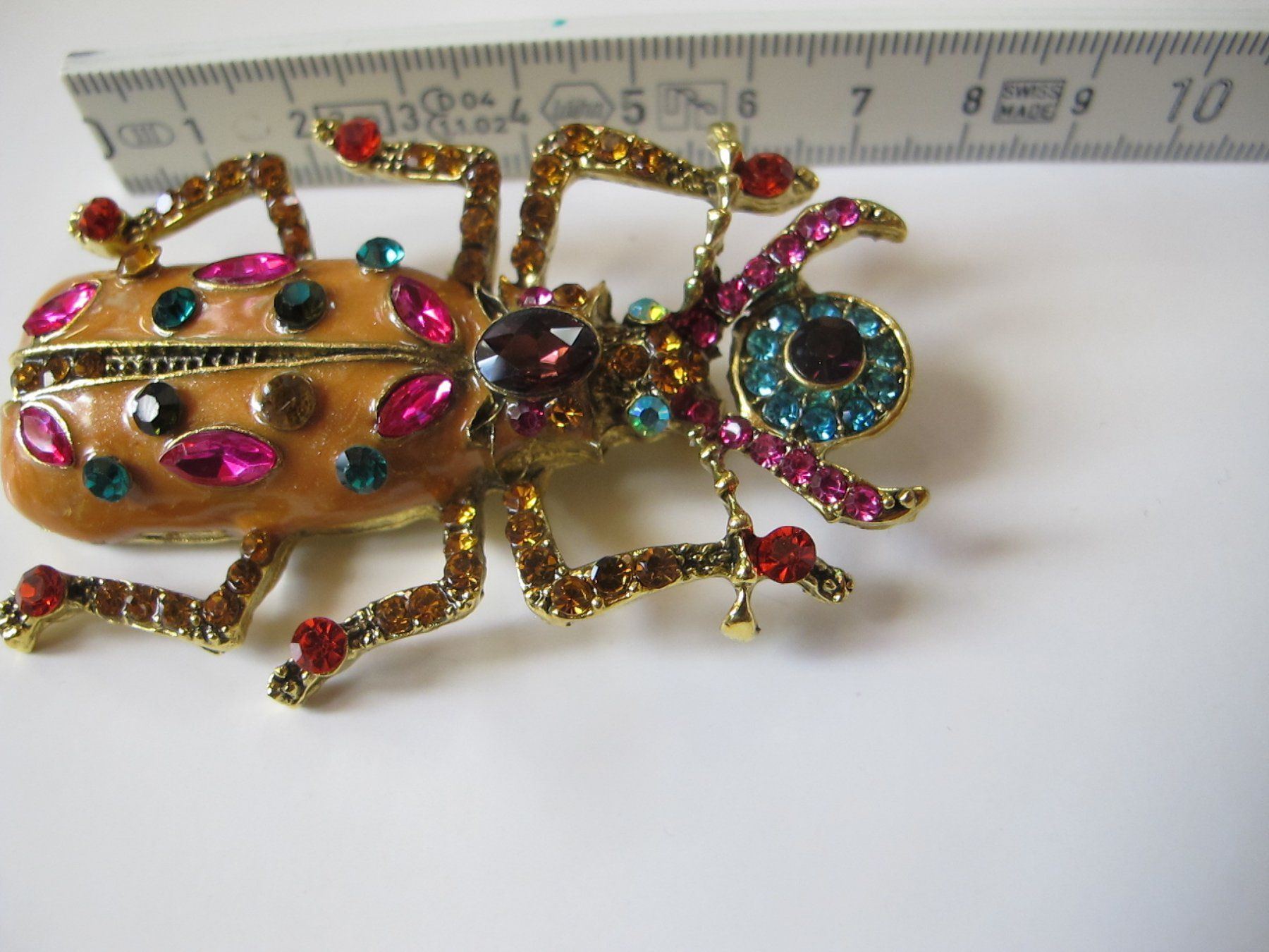 Spille & Fermagli: Grosse glitzernde Brosche Käfer Strass Massiv 7 x 4 cm – Nuovo (secondo la descrizione) da Löhningen venduto da Chimae67 3
