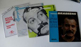 8 seltene Vinyl Singles - Dick Gilet, Brassens, u.a.