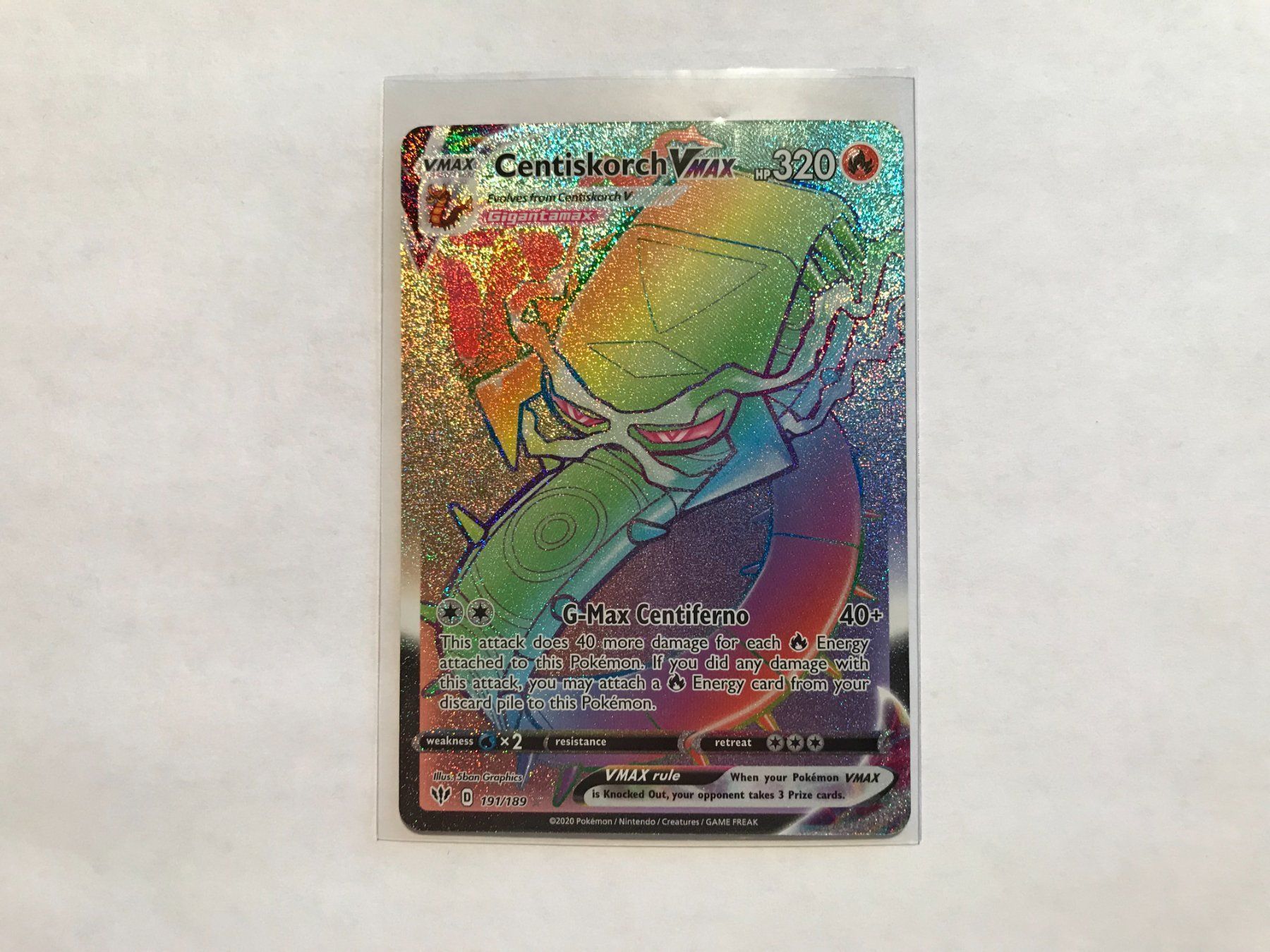 Pokémon Carte collezionabili: Centiskorch Vmax Rainbow EN – Usato da Hagendorn venduto da Pokecollectorch