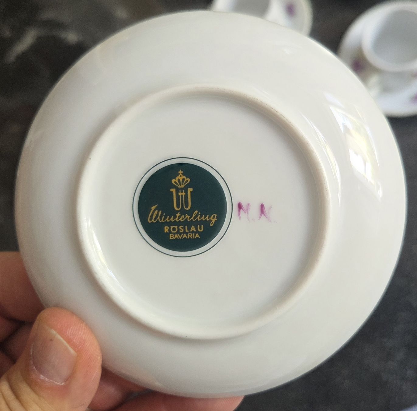 Set di piatti: Esspresso Service handgemahlt, Kaffee, Tee 6 teilig – Usato da Klingnau venduto da Groofty69 6