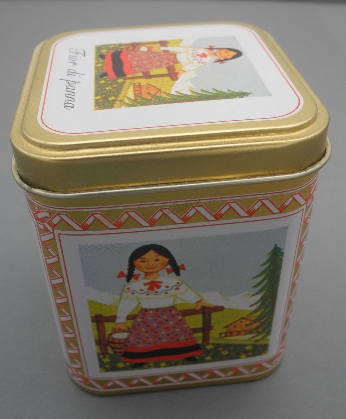 Barattoli: Vintage Blechdose  Dose Bauernmädchen, Nr. 219 – Usato da Kottwil venduto da Crazyrolf 1