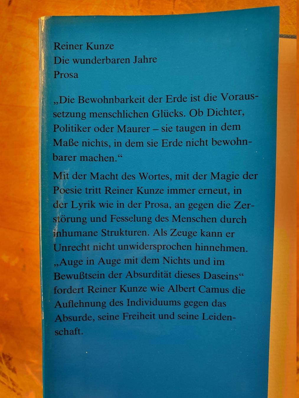 Libri: Die wunderbaren Jahre - Reiner Kunze – Usato da Zürich venduto da loosebone 1