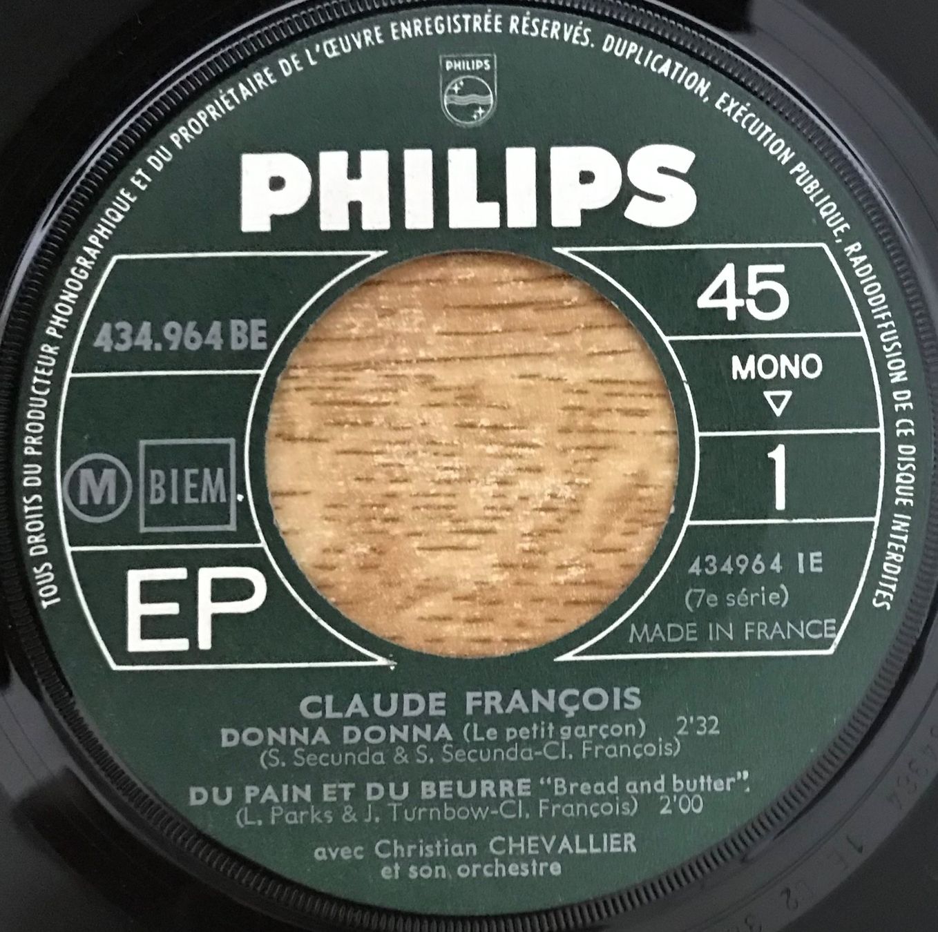 Vinyles: CLAUDE FRANÇOIS - DONNA DONNA – D'occasion à Bussigny par vinyl-pas-cher 2