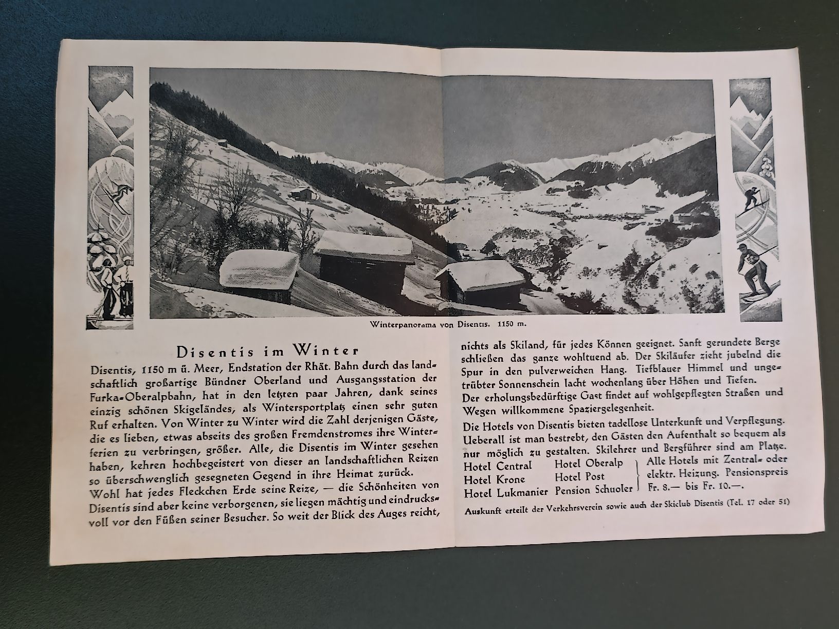 Documenti: Alter Prospekt / Disentis - Ausgabe ca. 1930 – Usato da Brugg AG venduto da Ente015 1