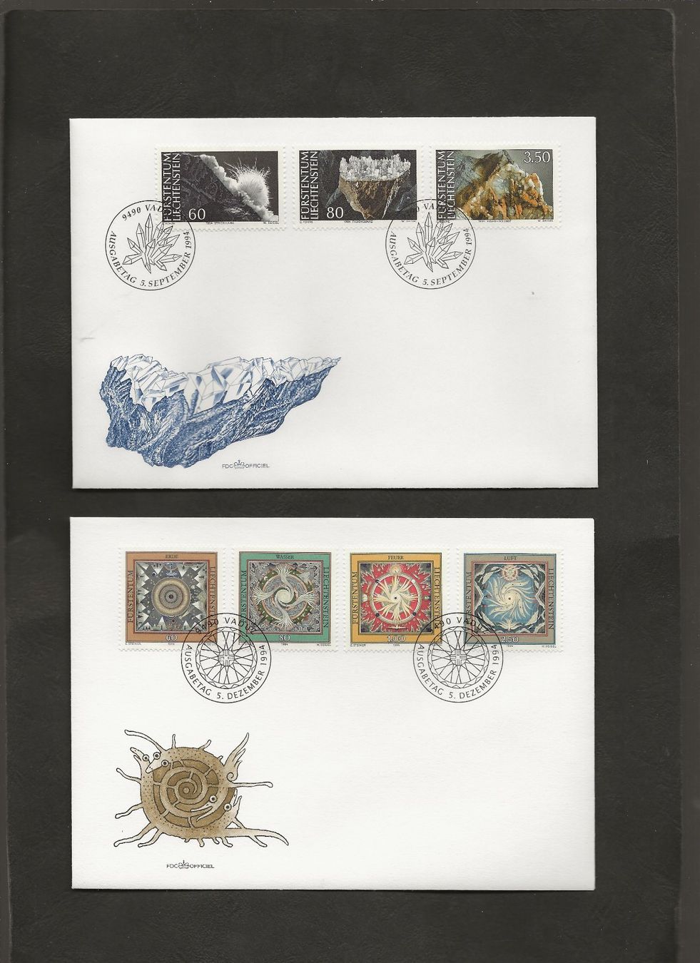 Tutti i francobolli: 16 FDC Liechtenstein 1993 bis 1994 – Usato da Au ZH venduto da xelagreb01 8