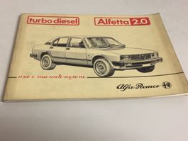 ALFA ROMEO ALFETTA 2.0 TURBO LIBRETTO USO MANUTENZIONE 09/82