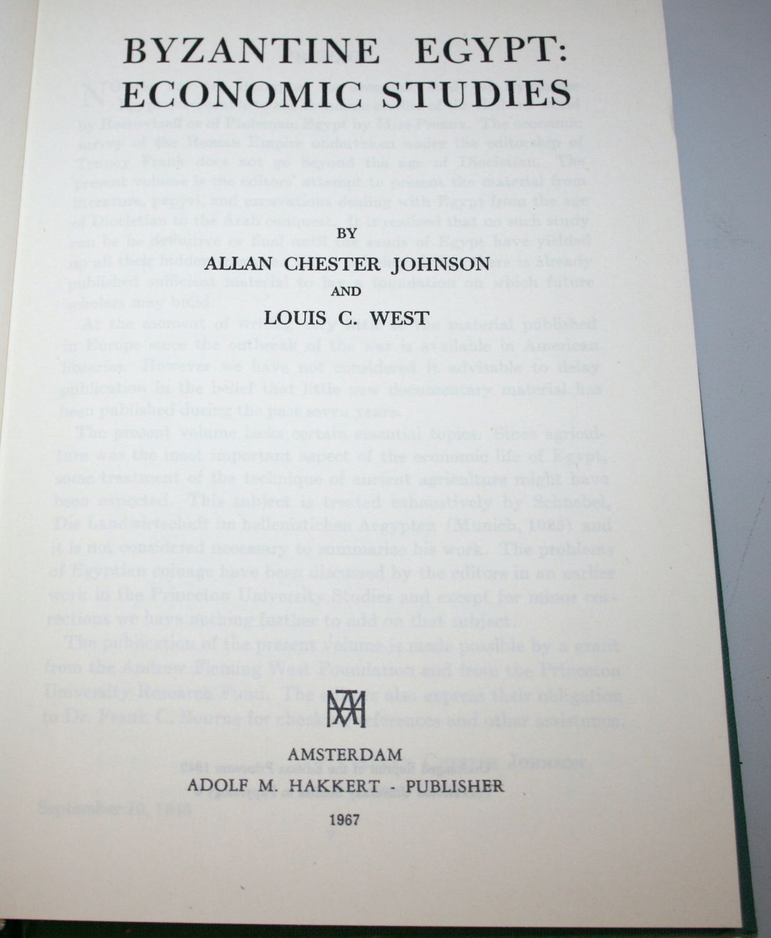 Bücher: Johnson - West: Byzantine Egypt: economic studies, 1967 – Gebraucht aus Schaffhausen von Kartenprofi 2