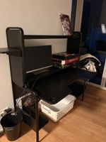 Ikea Schreibtisch schwarz mit Ablagen gebraucht