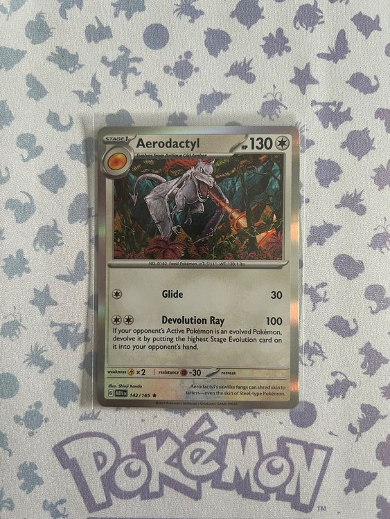 Pokemon 151 Aerodactyl 142/165 Holo Rare NM