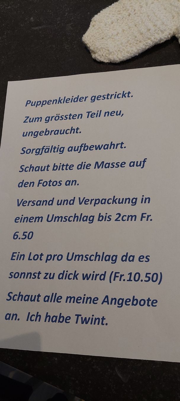 Puppen: Puppenkleider  – Neu (gemäss Beschreibung) aus Muri AG von nindo1 3