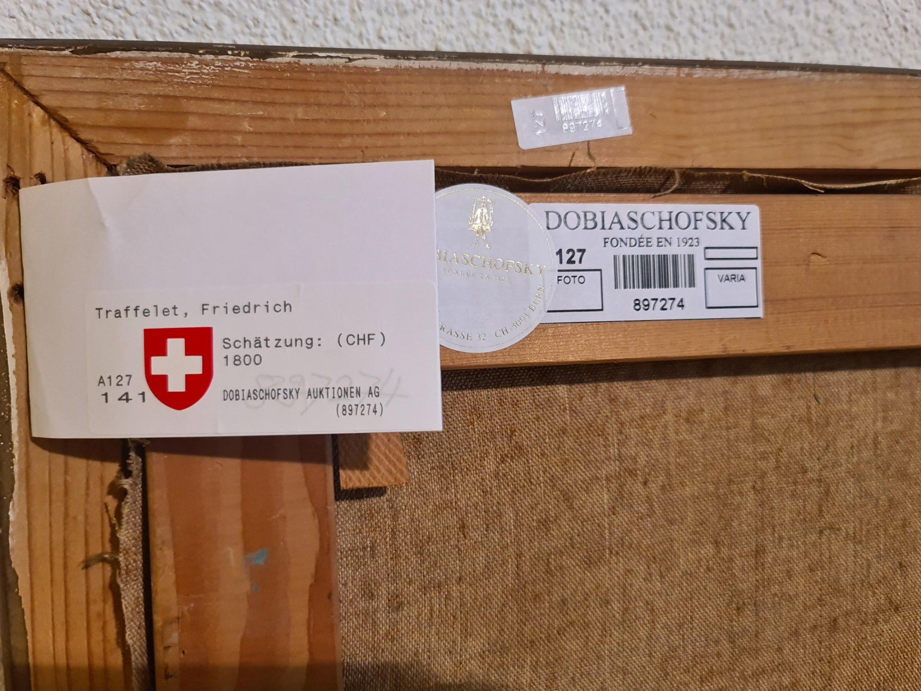 Dipinti: Gemälde Friedrich Traffelet "Bielersee, Sankt Petersinsel" – Usato da Riehen venduto da Nobelshop 2