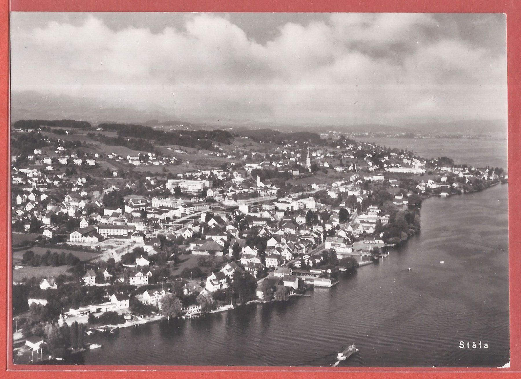 Cartoline postali: Stäfa - Flugaufnahme ca. 1955 – Usato da Fislisbach venduto da Porano