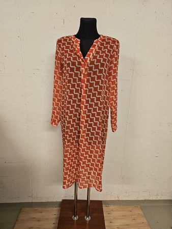 Esprit Kleid orange weiss gemustert Grösse 34 guter Zustand