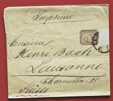 ÄGYPTEN PYRAMIDE GIZEH GANZSACHE STREIFBAND LAUSANNE 1903