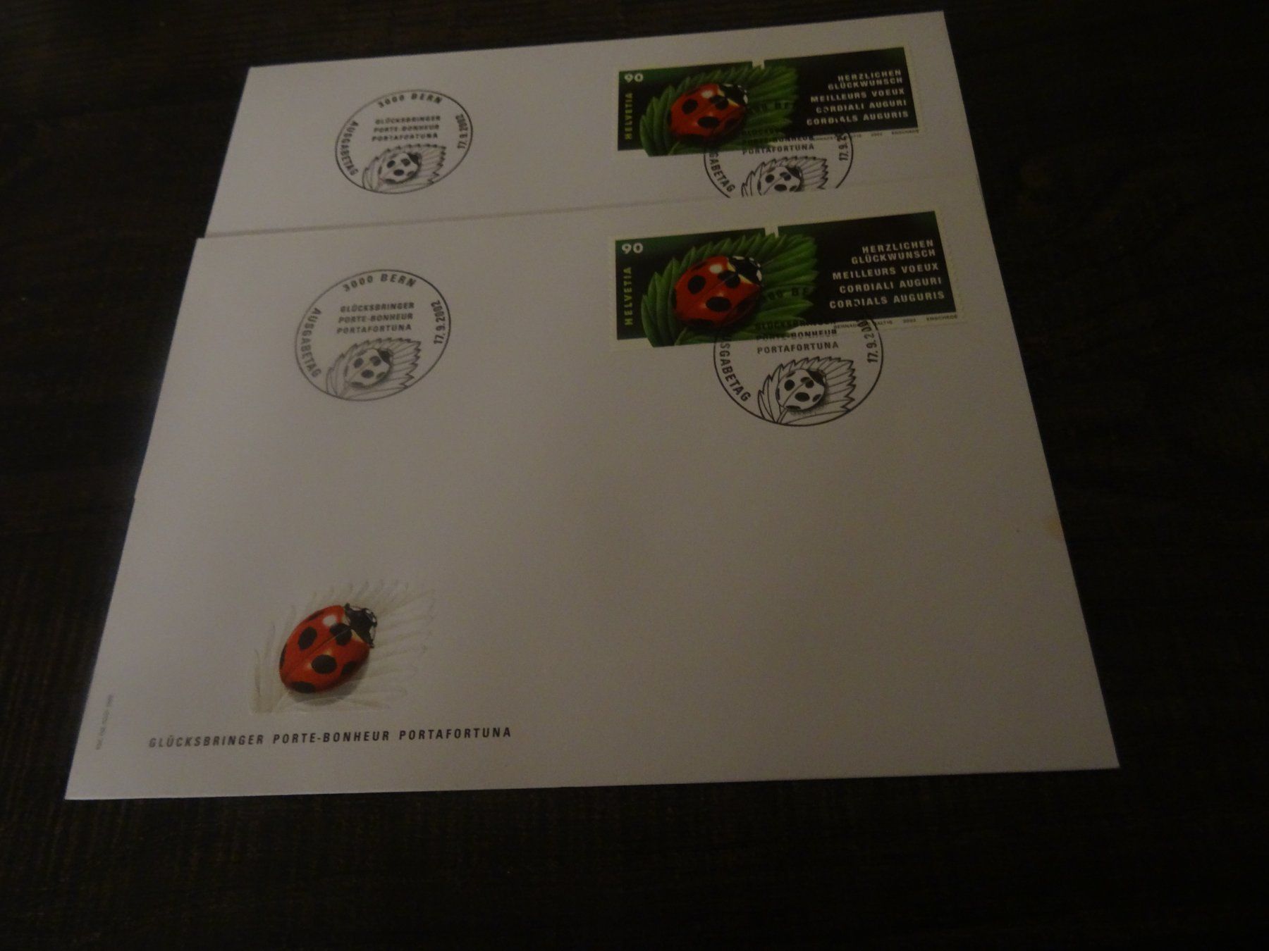 Tutti i francobolli: FDC 2002 Glücksbringer 2 Stück – Usato da Olten venduto da pechsisa1