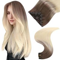 Echthaar Clip Extensions Ombre Blond