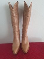 Leder Cowboystiefel Gr. 39 beige.Sehr bequem.